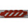 LEGO Red Hinge Brick 1 x 4 Locking Double with Red and White Danger Stripes with Red Corners (Both Sides) Sticker (30387)