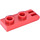 LEGO Rouge Charnière assiette 1 x 2 avec 3 Les doigts et tenons creux (4275)