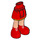 LEGO rouge Hanche avec Basic Incurvé Skirt avec rouge Boots avec blanc Laces avec charnière épaisse (92820)