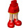 LEGO Red Hip with Basic Curved Skirt with Red Boots with White Laces with Thick Hinge (92820)