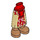LEGO Rood Heup met Medium Skirt met Rood Moana Bloemen (59794)