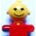 LEGO Red Homemaker Figure with Yellow Head and Freckles