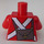 LEGO rouge Imperial Torse avec blanc Straps et Knapsack sur Backside Modèle, rouge Bras, Light Flesh Mains (76382 / 88585)