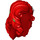 LEGO rouge Longue Ondulé Cheveux avec Curled Bangs avec blanc Rose et Green Feuilles (29924)