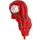 LEGO rouge Longue Ondulé Cheveux avec Curled Bangs avec blanc Rose et Green Feuilles (29924)