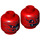 LEGO rot Minifig Kopf Dual Sided Alien Snake (Einbau-Vollbolzen) (3626 / 29920)