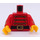 LEGO Red Minifig Torso Soldier Uniform with 3 Gold Chains, 6 Buttons and Black Belt with Gold Buckle (973)