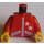 LEGO Rød Minifigur Overkropp med Blå Zippers og To Stjerner (973 / 73403)