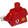 LEGO Red Minifig Torso with Ferrari Shield Sticker on Front and Vodaphone and Shell logos Sticker on Back with Red Arms and White Hands (973)