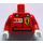 LEGO червен минифиг Торс с Ferrari Щит Стикер На Отпред и Vodaphone и Shell logos Стикер на гърба с червен Обятия и Бяло Ръце (973)