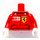 LEGO червен минифиг Торс с Ferrari Щит Стикер На Отпред и Vodaphone и Shell logos Стикер на гърба с червен Обятия и Бяло Ръце (973)