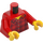 LEGO Red Minifig Torso  with Open-Necked Plaid Shirt (973 / 76382)