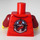 LEGO Red Minifig Torso with Red Jacket and Dark red Jumper (973 / 76382)