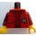 LEGO Red Minifig Torso with Red Jacket and Dark red Jumper (973 / 76382)