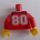 LEGO Red Minifig Torso with White &quot;80&quot; (973)