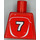 LEGO Rood Minifig Torso zonder armen met Adidas logo en #7 Aan Rug Sticker (973)