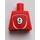 LEGO Red Minifig Torso without Arms with Adidas Logo and #9 on Back Sticker (973 / 3814)