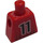 LEGO Red Minifig Torso without Arms with Sports Soccer Shirt with Black 11 Logo on Front and Back (973)