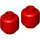 LEGO Rood Minifigure Hoofd (Verzonken Solid Stud) (3274 / 3626)