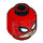 LEGO rot Minifigure Kopf mit Dekoration (Einbau-Vollbolzen) (3626 / 54257)