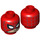 LEGO rouge Minifigure Diriger avec Décoration (Goujon solide encastré) (3626 / 54257)