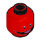 LEGO Red Minifigure Head with Decoration (Recessed Solid Stud) (3626 / 99409)