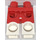 LEGO Red Minifigure Legs with super Warrior (white feet, with Black/Gold) Decoration (3815)