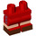 LEGO rot Minifigure Medium Beine mit Dark Brown Shoes, rot Shorts und Blau Dekoration auf Seite Beine (37364 / 102042)