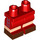 LEGO rot Minifigure Medium Beine mit Dark Brown Shoes, rot Shorts und Blau Dekoration auf Seite Beine (37364 / 102042)