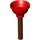 LEGO Red Minifigure Plunger with Reddish Brown Handle (11459)