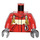 LEGO Rood Minifiguur Torso Jasje met Geel Streep, Safety Straps, en Carabiner (973 / 76382)