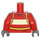 LEGO Red Minifigure Torso Jacket with Yellow Stripe, Safety Straps, and Carabiner (973 / 76382)