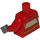 LEGO Red Minifigure Torso Jacket with Yellow Stripe, Safety Straps, and Carabiner (973 / 76382)