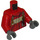 LEGO Rouge Minifigurine Torse Veste avec Jaune Bande, Safety Straps, et Carabiner (973 / 76382)