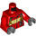 LEGO rouge Minifigure Torse Jacket avec Jaune Stripe, Safety Straps, et Carabiner (973 / 76382)