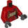 LEGO Red Minifigure Torso Jacket with Yellow Stripe, Safety Straps, and Carabiner (973 / 76382)