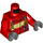 LEGO Red Minifigure Torso Jacket with Yellow Stripe, Safety Straps, and Carabiner (973 / 76382)