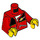 LEGO Rosso Minifigure Busto Giacca con Zippered Pockets con Spazio logo su Nero (973 / 76382)