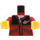 LEGO rouge Minifigure Torse Jacket avec Zippered Pockets avec Espacer logo sur Noir (973 / 76382)