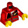 LEGO rouge Minifigure Torse Jacket avec Zippered Pockets avec Espacer logo sur Noir (973 / 76382)