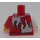 LEGO Rood Minifiguur Torso Jester, Wit Motley met Riem en Neck Tassels (76382 / 88585)