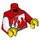 LEGO rouge Minifigure Torse Jester, blanc Motley avec Courroie et Neck Tassels (76382 / 88585)
