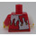 LEGO Red Minifigure Torso Jester, White Motley with Belt and Neck Tassels (76382 / 88585)