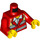 LEGO Rosso Minifigure Busto Paramedico&#039;s Giacca con Grey Strisce, over Bianco Collared Maglietta (973 / 76382)