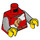 LEGO Rot Minifigur Torso Tunic mit Weiß Quartered Design mit Löwe. (76382 / 88585)