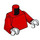 LEGO Red Minifigure Torso Undecorated with Red Arms and White Hands (973 / 76382)