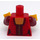 LEGO rot Minifigure Torso mit Bodice Dress mit Beige Floral Insert (76382 / 88585)