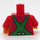 LEGO Red Minifigure Torso with Green Overalls Bib over Plaid Shirt (973 / 76382)