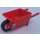 LEGO Rot Minifigure Wheelbarrow with White Wheel and Black Tire