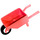 LEGO Red Minifigure Wheelbarrow with White Wheel and Black Tire